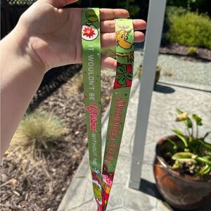 Universal studios grinch themed lanyard
